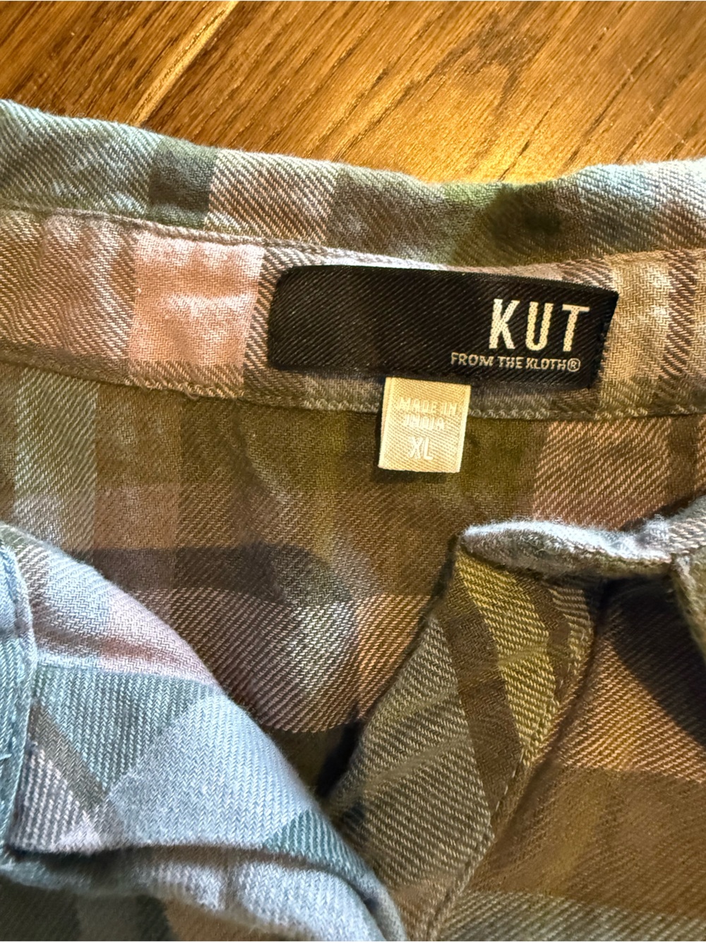 Kut from the Kloth Plaid Button-Up Shirt - Blue & Purple - Picture 3 of 4